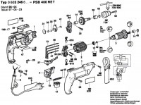 Bosch 0 603 246 642 PSB 400 RET Percussion Drill 240 V / GB Spare Parts PSB400RET